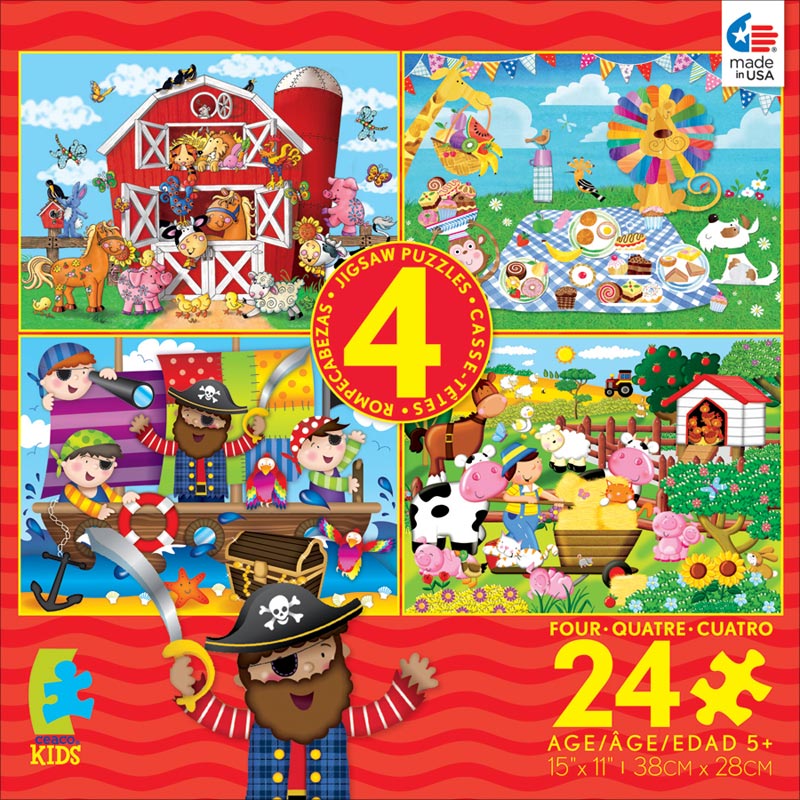 4-in-1 Puzzle Pack (Farm) - Scratch and Dent Farm Jigsaw Puzzle