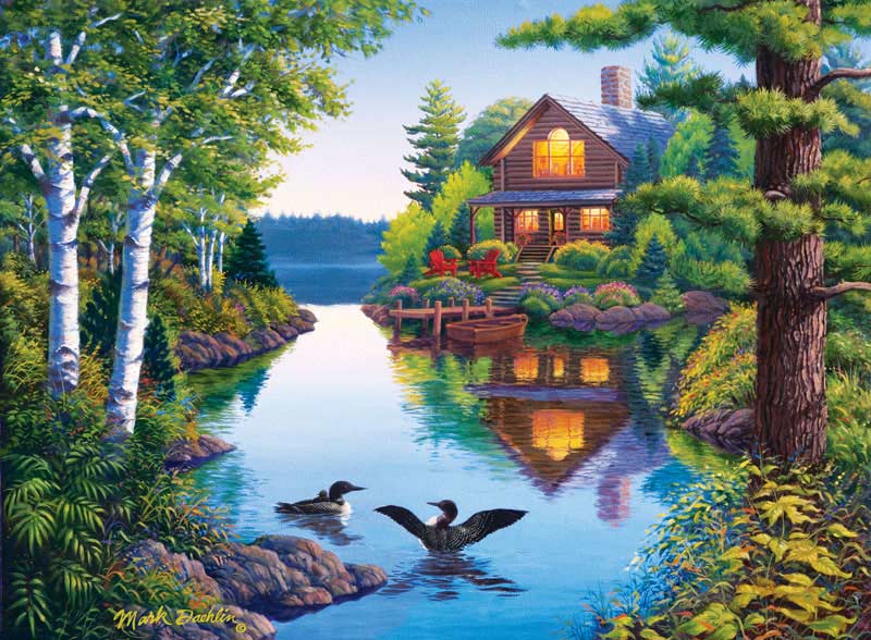 The Great Outdoors - Summer Lake Cabin Summer Jigsaw Puzzle