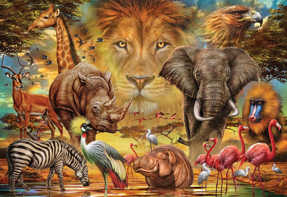 King in the Sky Jungle Animals Jigsaw Puzzle