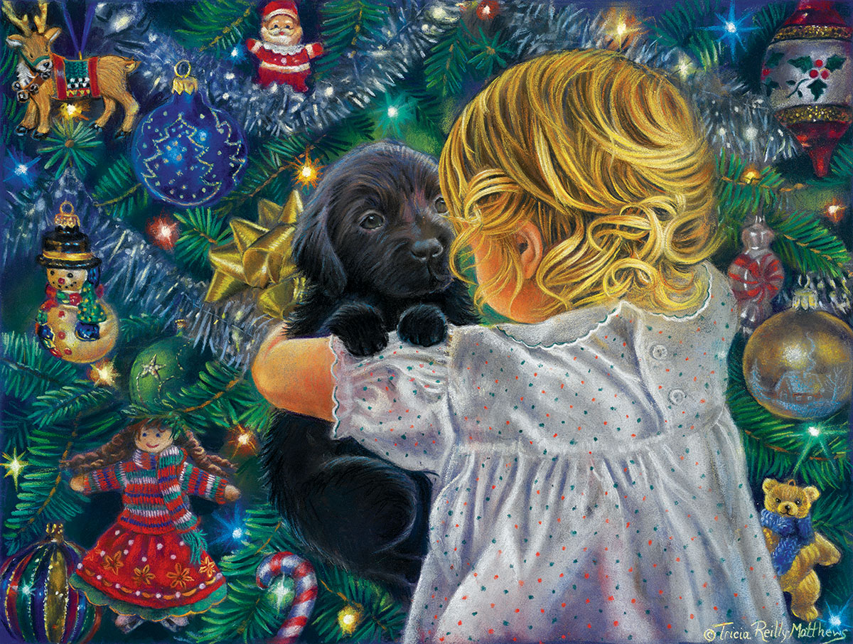 Puppy for Christmas - Scratch and Dent Christmas Jigsaw Puzzle