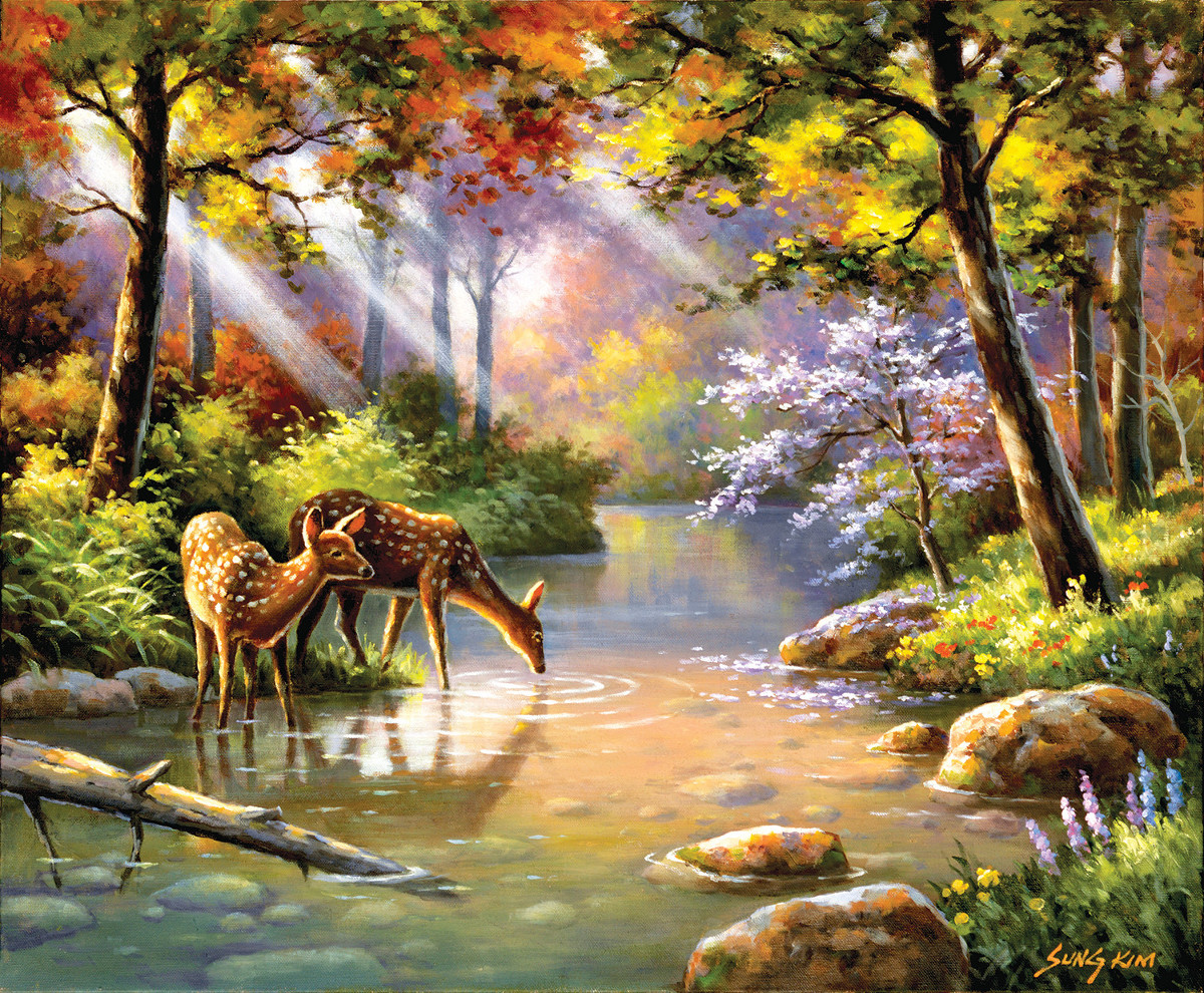 Doe Re Me Creek Forest Animal Jigsaw Puzzle