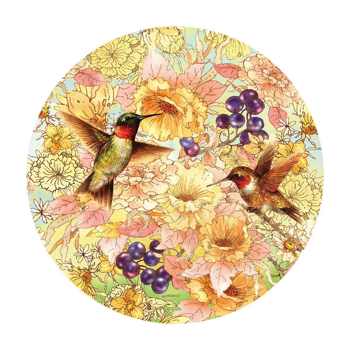 Hummingbirds and Berries - Scratch and Dent Birds Shaped Puzzle