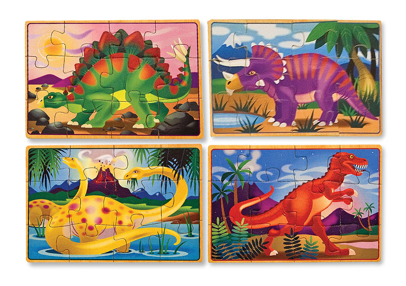 Dinosaurs Puzzles in a Box, 12 Pieces, Melissa and Doug | Puzzle