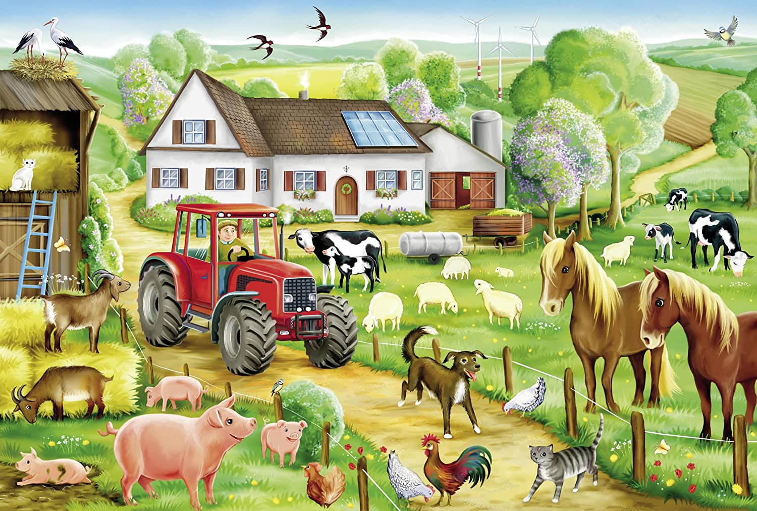 Merry Farmyard Farm Jigsaw Puzzle