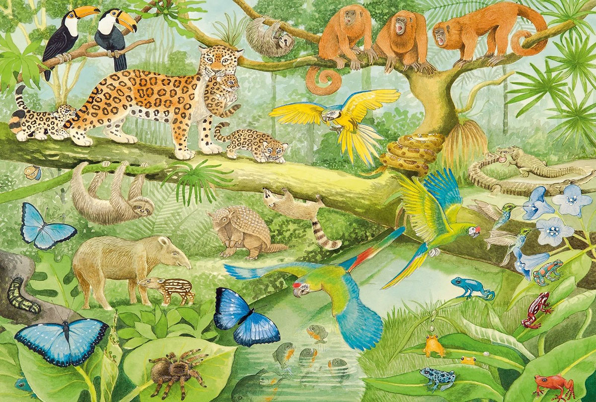 Animals In The Jungle Jungle Animals Jigsaw Puzzle