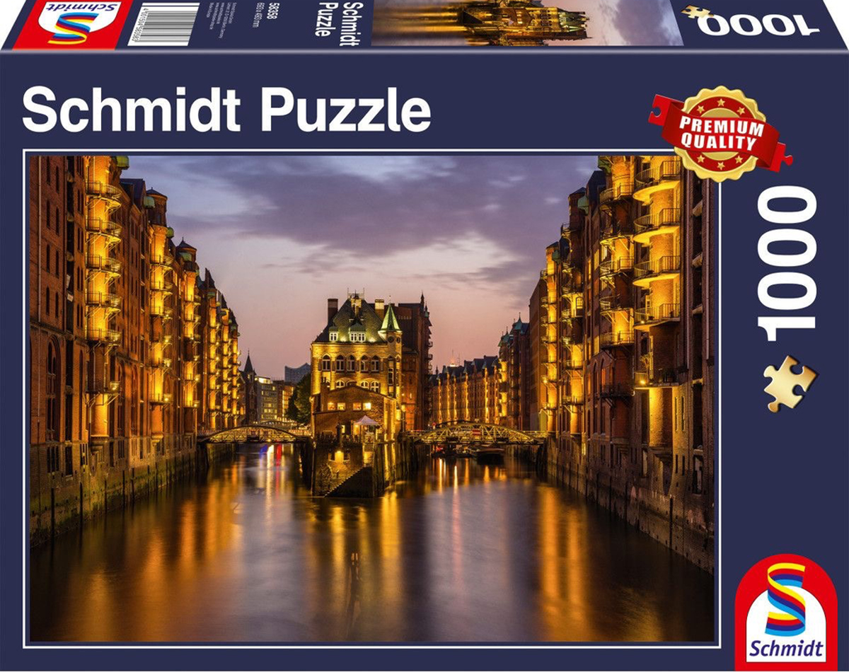 Hamburg – Nightfall in the Warehouse District Photography Jigsaw Puzzle