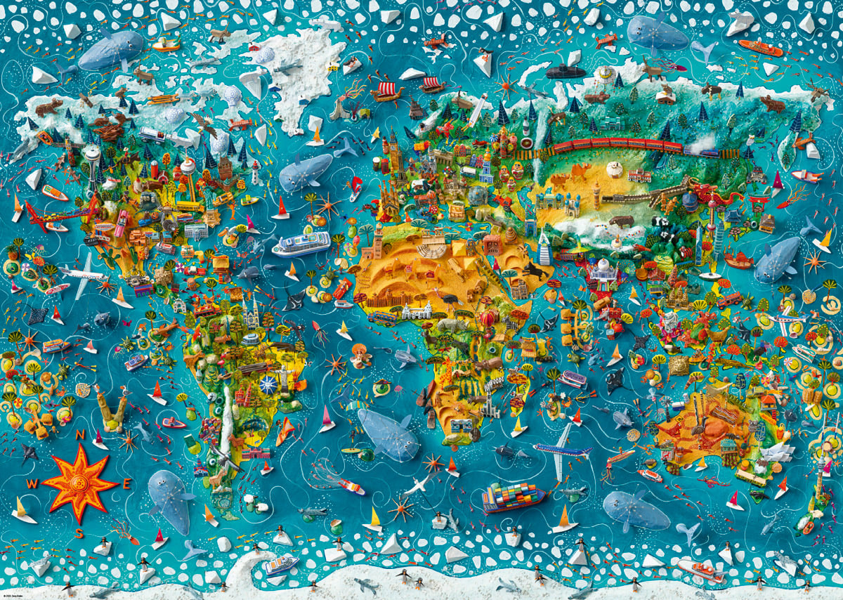 ジグソーパズル HEYE PAZZLE(2000piece) Map Art 29845 Miniature World - 2000 Piece Jigsaw Puzzle by Heye | Puzzle