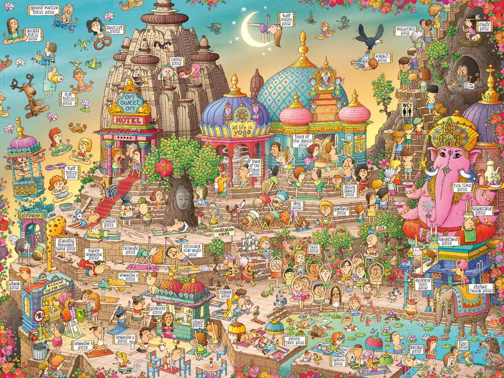 Yogaland Cartoon Jigsaw Puzzle
