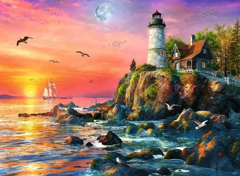 Lighthouse at Sunset Lighthouse