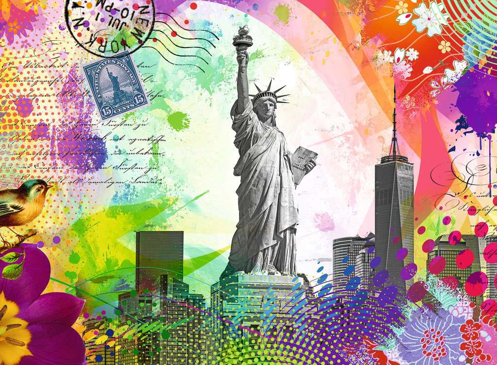 New York Postcard Landmarks & Monuments Jigsaw Puzzle