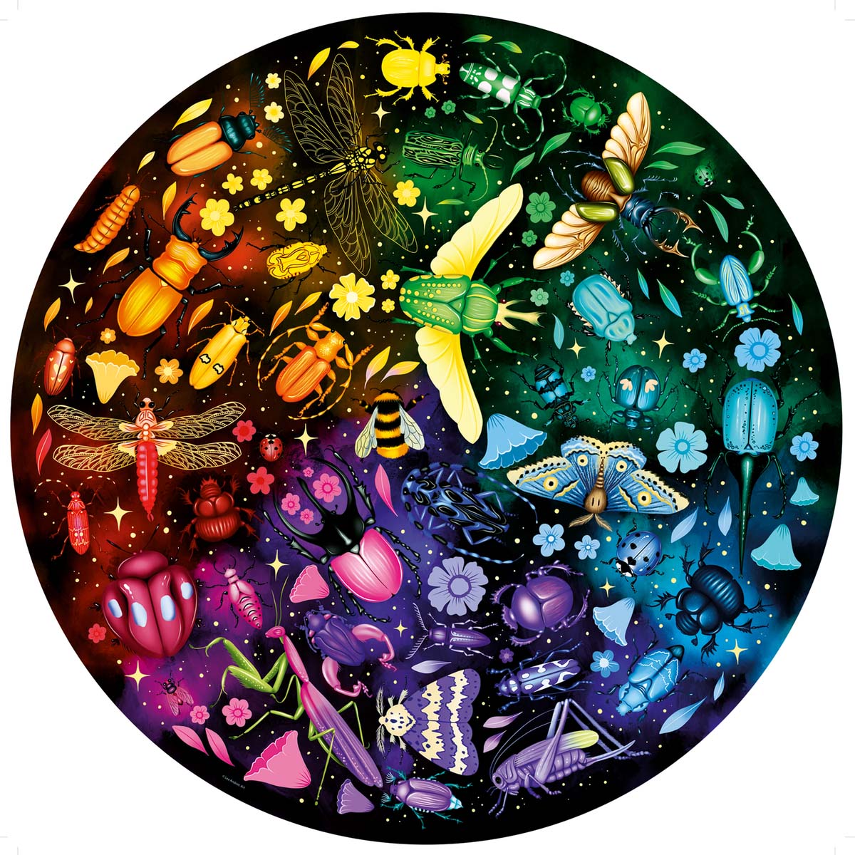 Circle of Colors - Insects 500p 64 Butterflies and Insects Jigsaw Puzzle