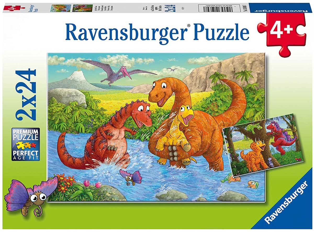 Dinosaurs at Play - Scratch and Dent Dinosaurs Jigsaw Puzzle