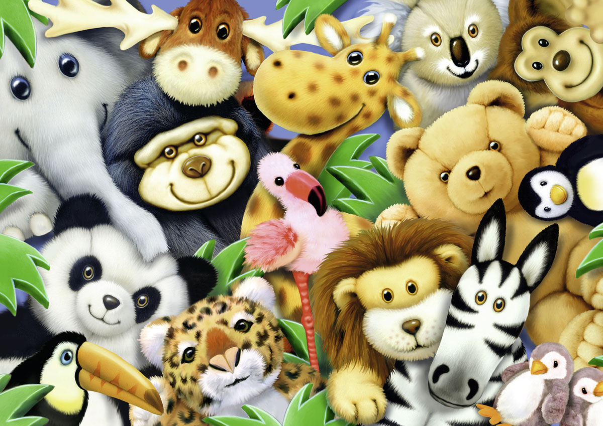 Softies - Scratch and Dent Jungle Animals Jigsaw Puzzle