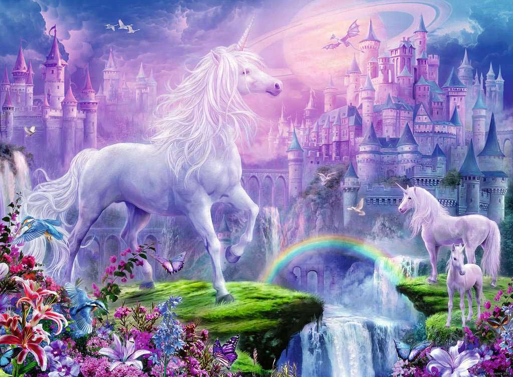 Unicorn Kingdom Castle Glitter / Shimmer / Foil Puzzles