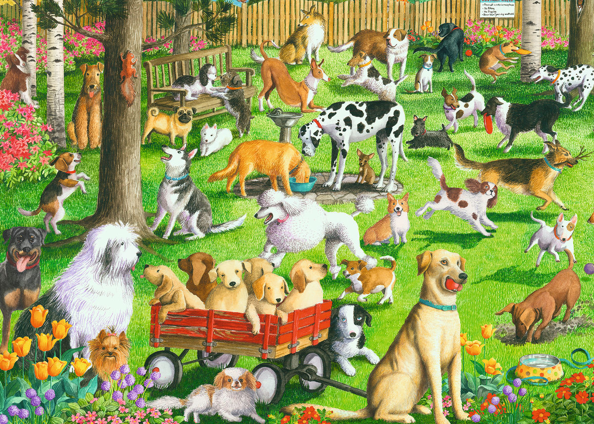 At the Dog Park - Scratch and Dent Dogs Jigsaw Puzzle