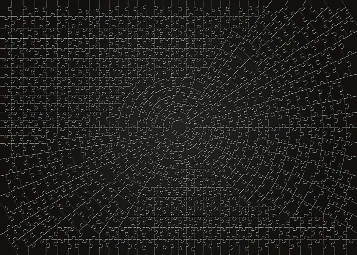 Krypt - Black Monochromatic Jigsaw Puzzle