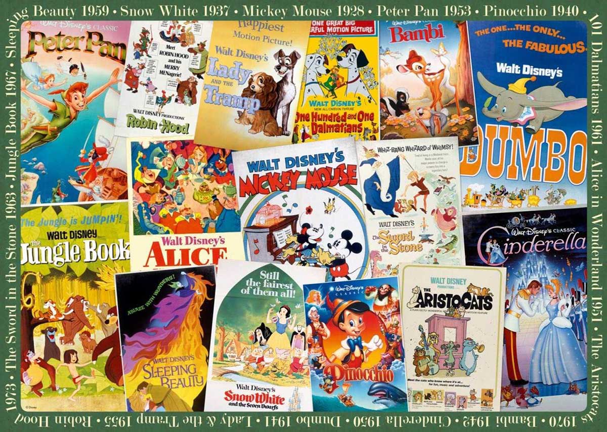 Disney Vintage Movie Posters Disney Jigsaw Puzzle