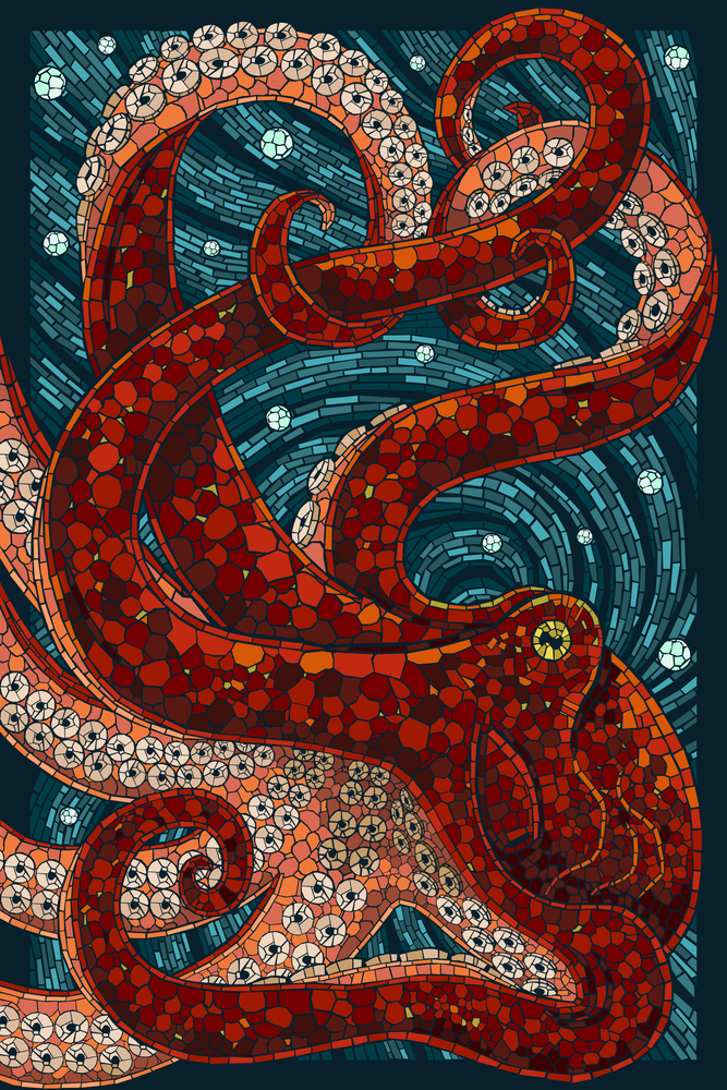 Octopus, Paper Mosaic Sea Life Jigsaw Puzzle