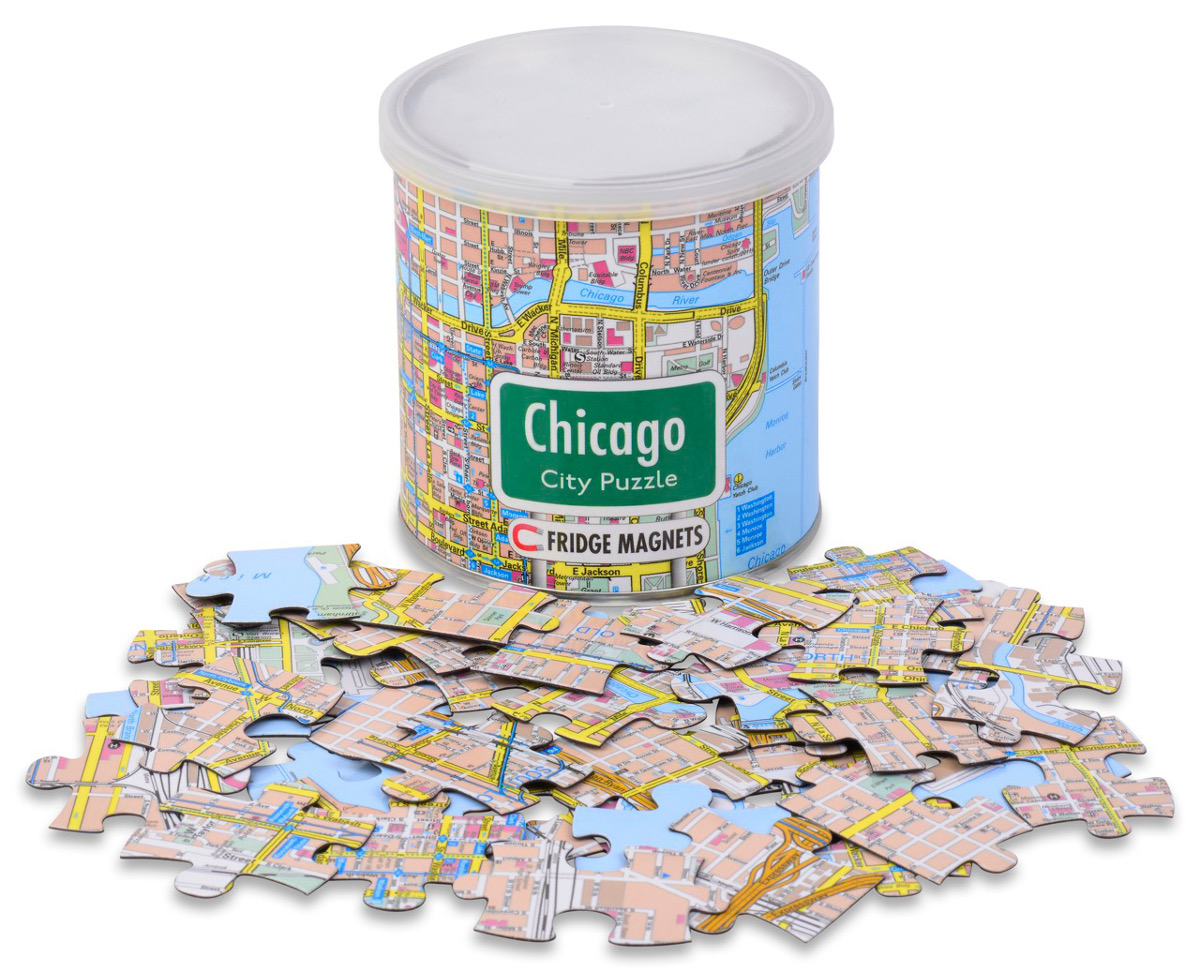 City Magnetic Puzzle Chicago - Scratch and Dent Maps & Geography Jigsaw Puzzle