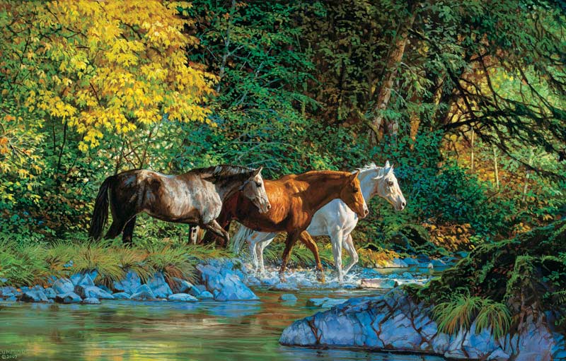 Bear Creek Crossing - Scratch and Dent Horse Jigsaw Puzzle
