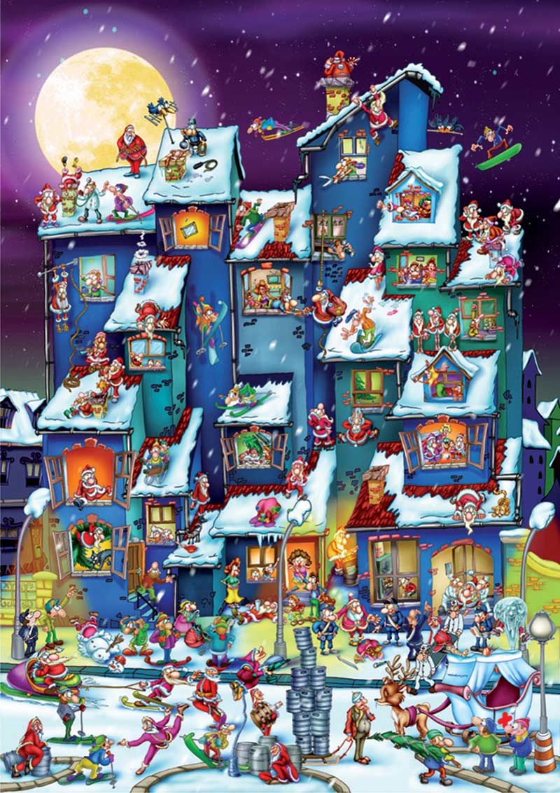 HTF outlet NEW D-Toys * CHRISTMAS ANTICS * Cartoon Collection 1000 piece Jigsaw Puzzle