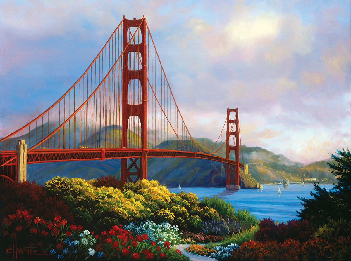 Morning at the Golden Gate - Scratch and Dent Landmarks & Monuments Jigsaw Puzzle