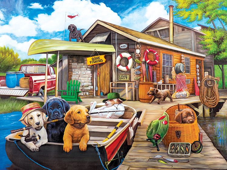 Gone Fishin' - Scratch and Dent Dogs Jigsaw Puzzle