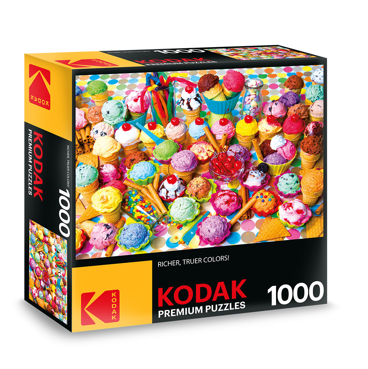 KODAK Premium Puzzles - Variety of Colorful Ice Cream - Scratch and Dent Photography Jigsaw Puzzle