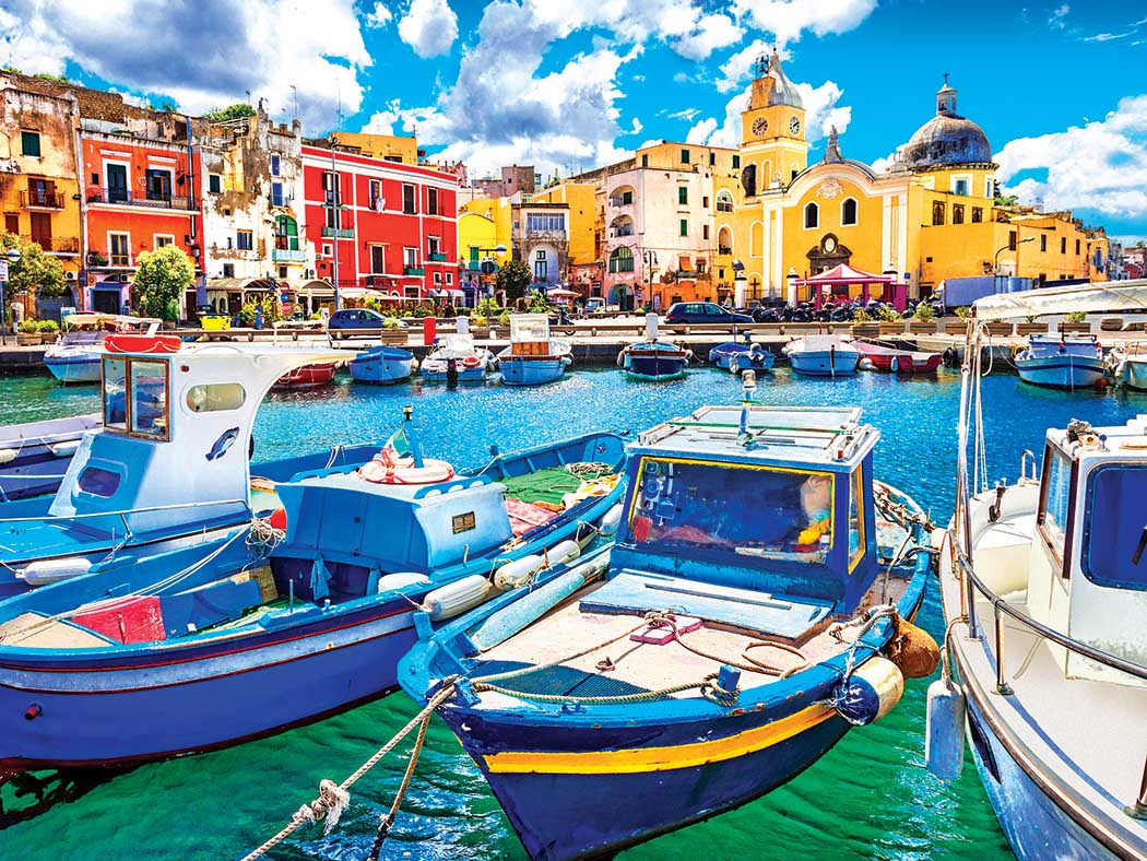 Colorful Procida Island with Boats Italy - Scratch and Dent Summer Jigsaw Puzzle