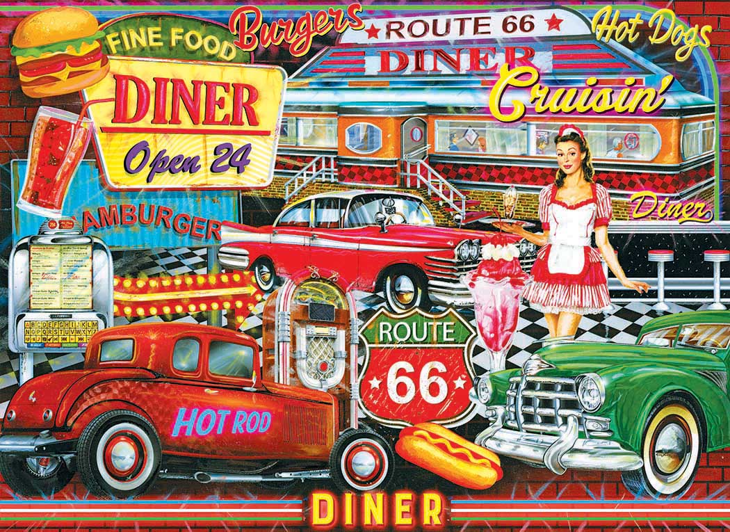50's Diner - Scratch and Dent Vehicles Jigsaw Puzzle