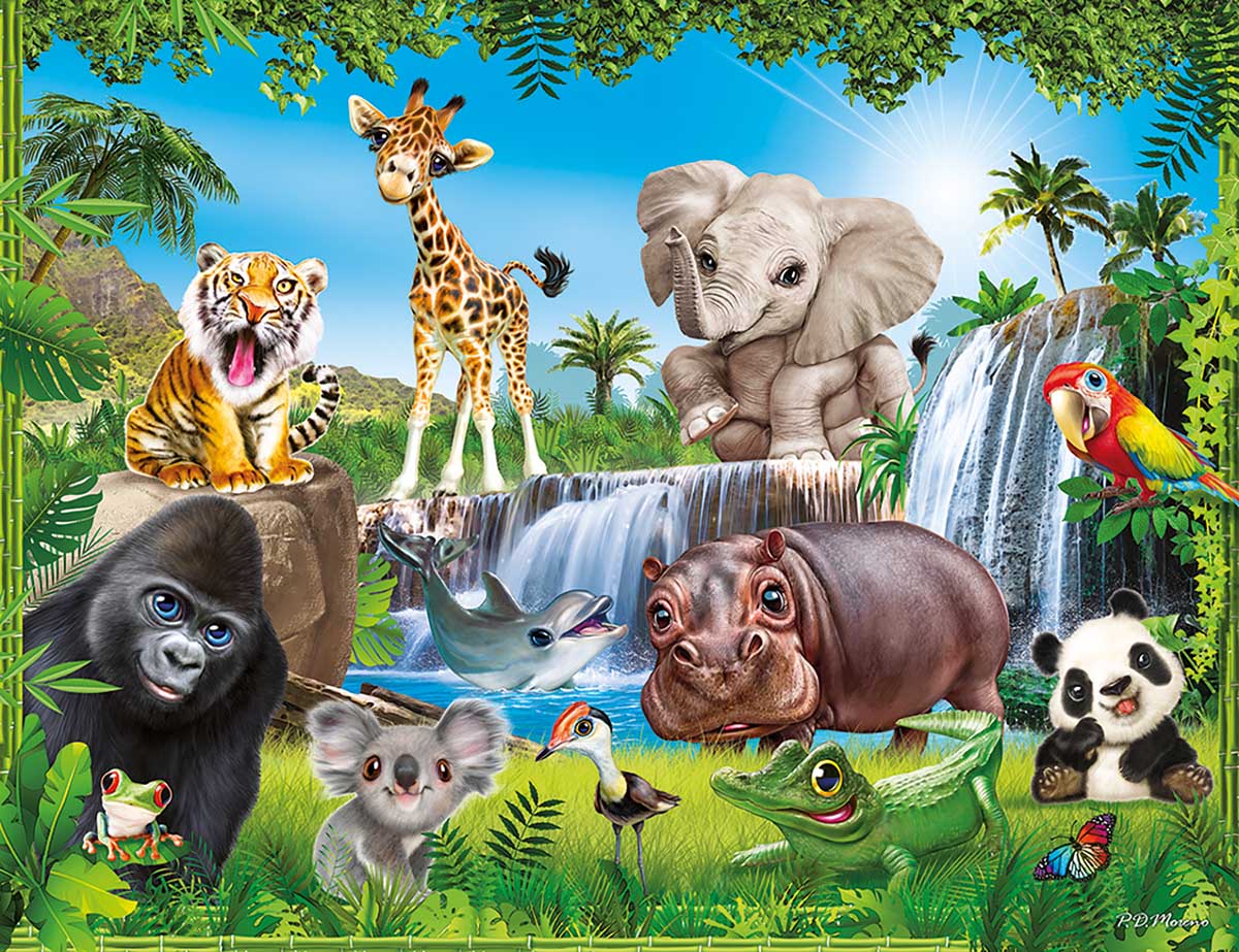 Animal Club 48PC - Jungle - Scratch and Dent Animals Jigsaw Puzzle