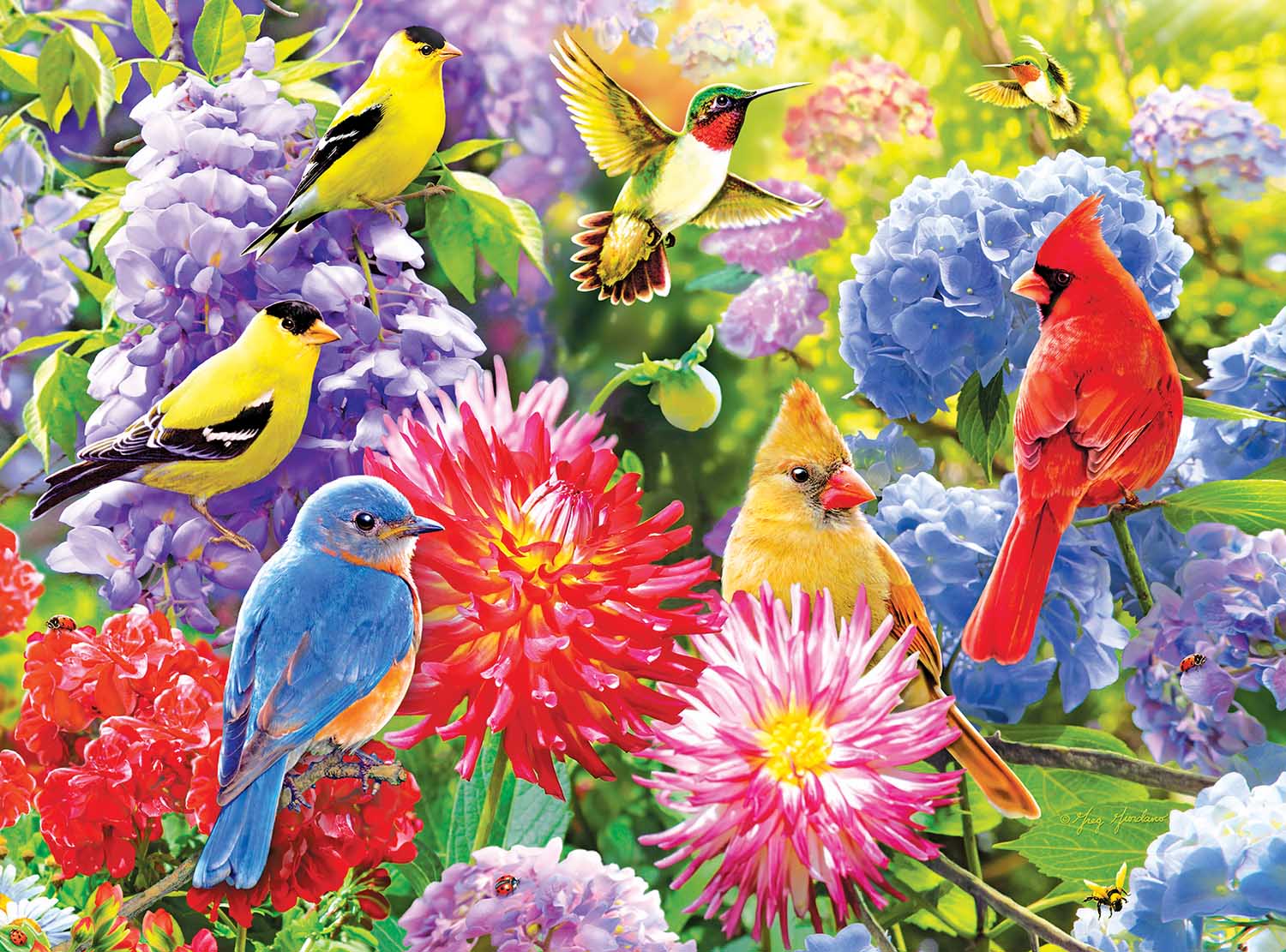 Spring Meetup Birds Jigsaw Puzzle