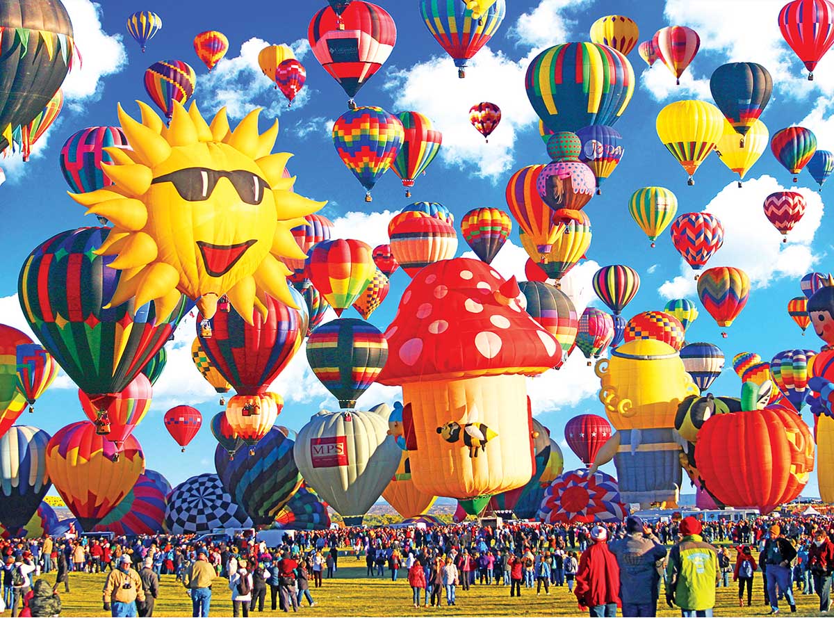 Happy Hot Air Balloons Albuquerque New Mexico - Scratch and Dent Hot Air Balloon Jigsaw Puzzle