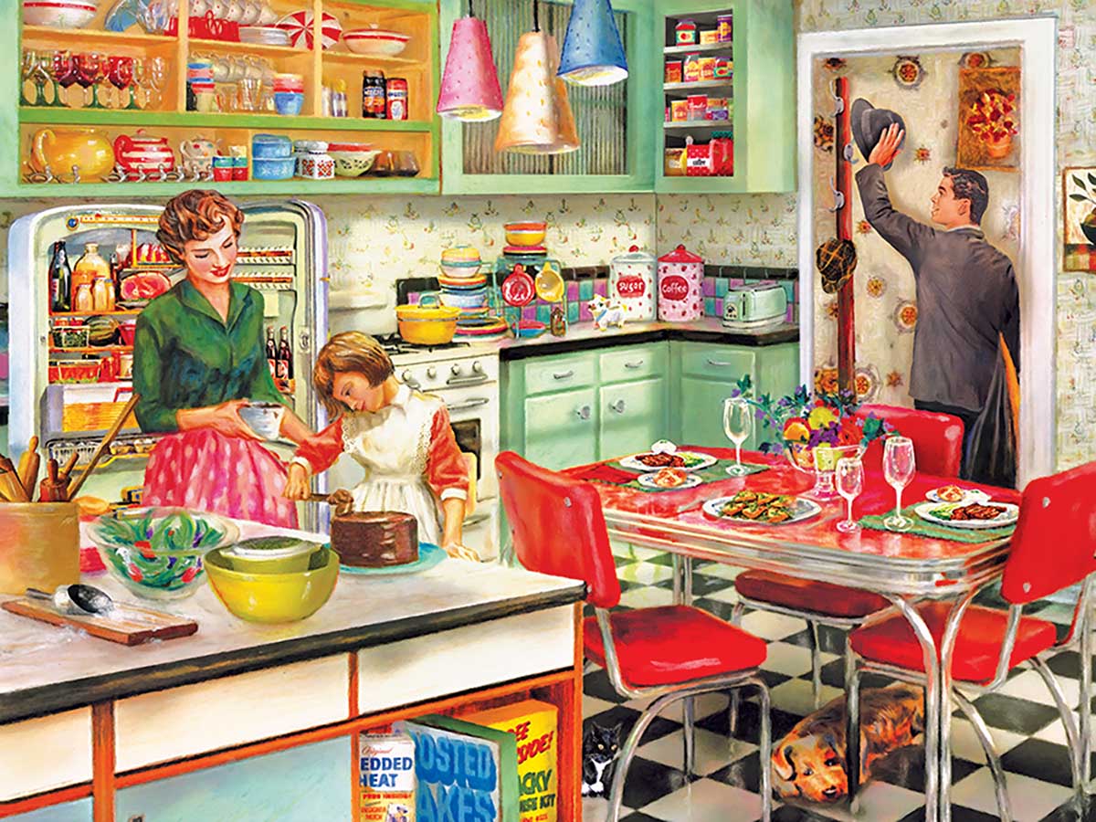 Baking with Mom - Scratch and Dent Nostalgic & Retro Jigsaw Puzzle