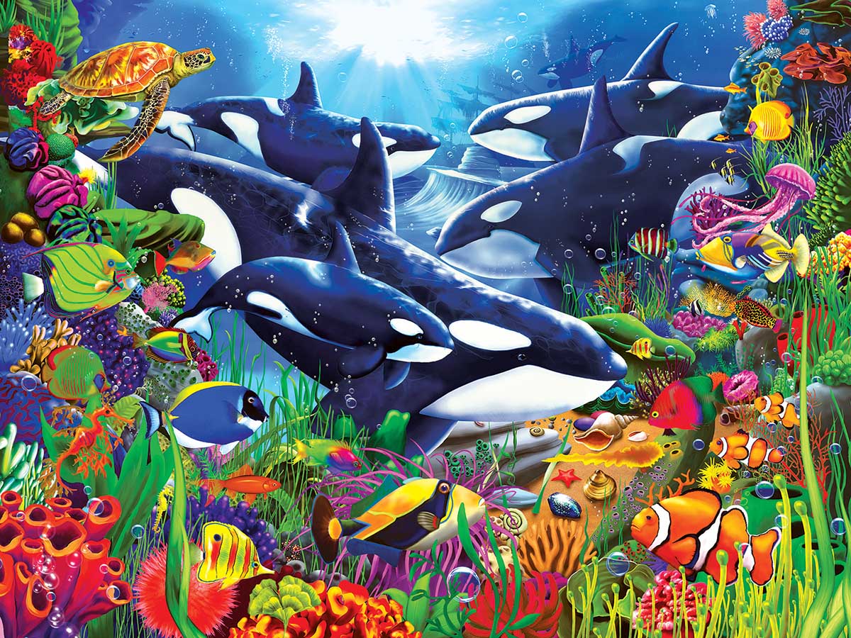 Orcas Ocean Domain Sea Life Jigsaw Puzzle
