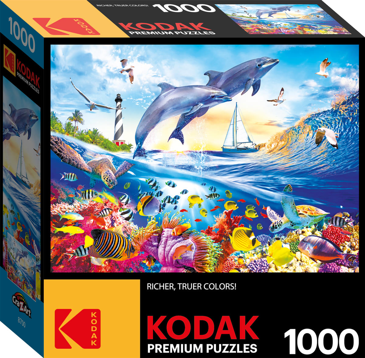 ジグソーパズル STRAY SHEEP Gone with the cloud 1000pcs Playful Summer Dolphins - 1000 Piece Jigsaw Puzzle by Kodak