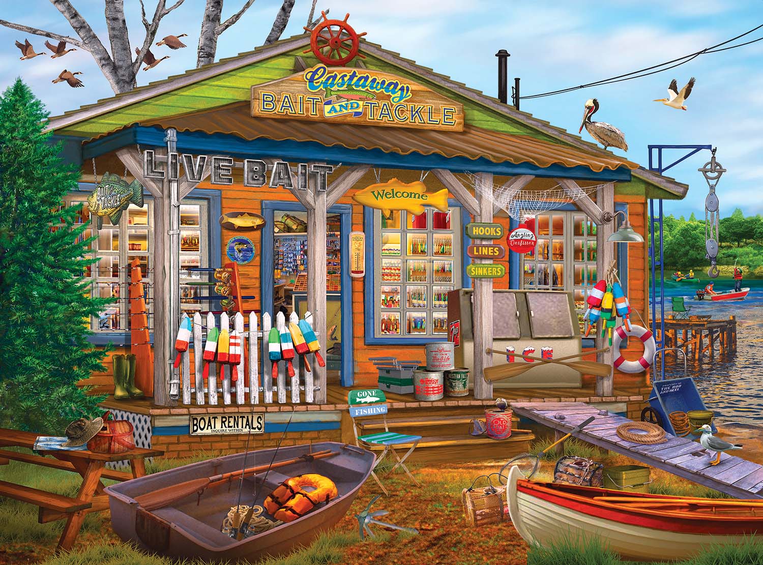 Castaway Bait and Tackle Shop, 1000 Pieces, RoseArt