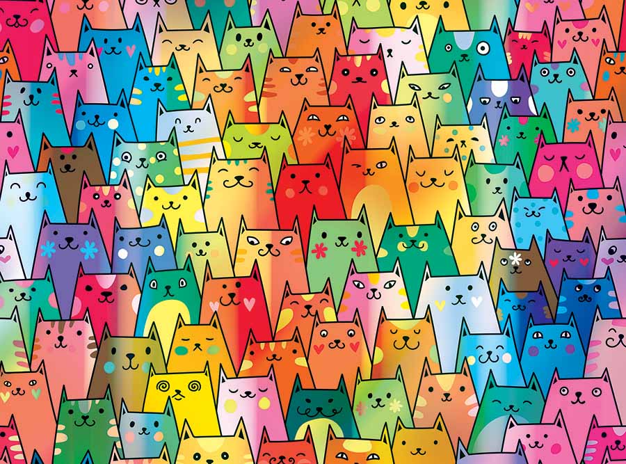 Cute Colorful Cats Cats Jigsaw Puzzle