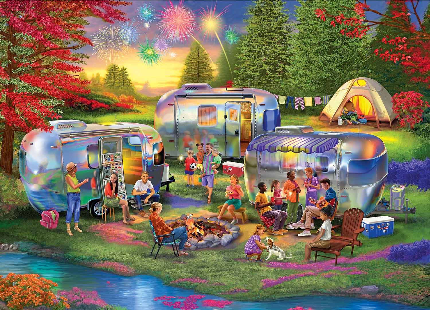 Shiny Happy Campers Jigsaw Puzzle