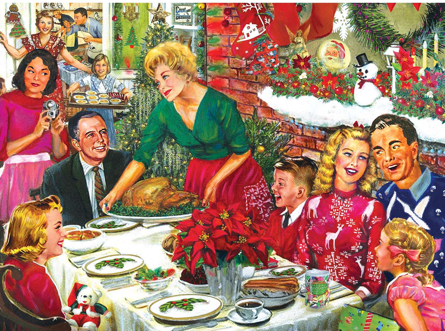 Christmas Dinner Nostalgic & Retro Jigsaw Puzzle