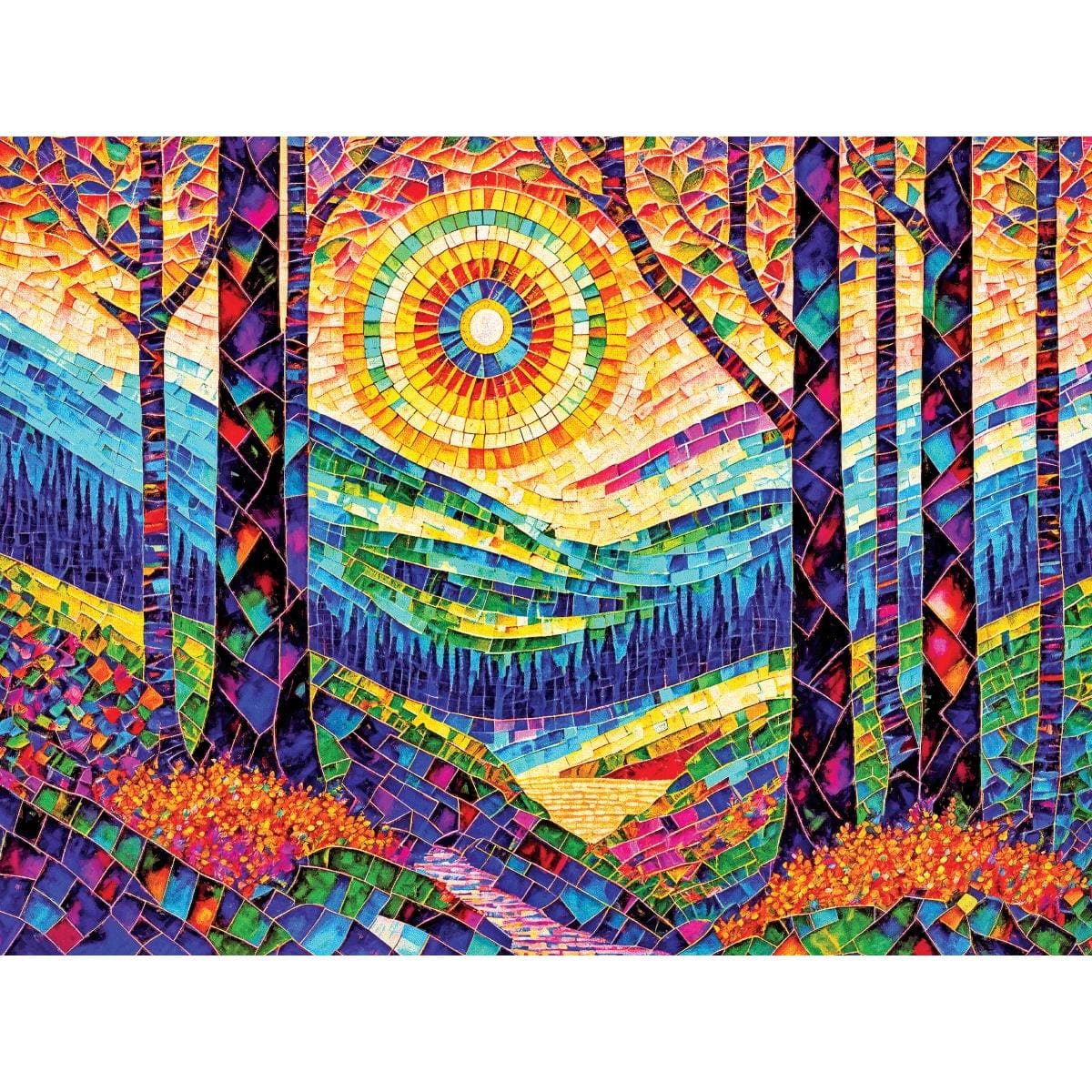 Stained Glass - The Sun Shines On Dreamland Landscape