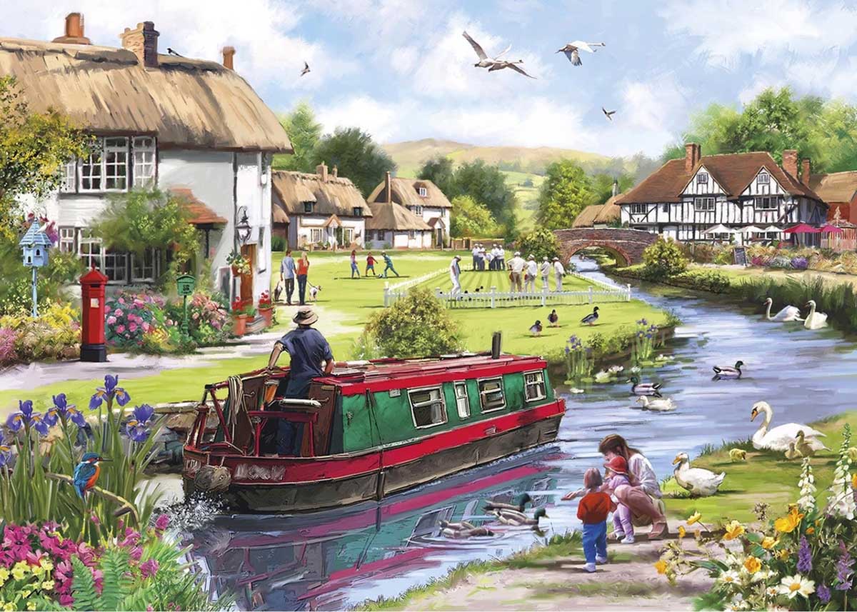 Swanning Along Boat Jigsaw Puzzle
