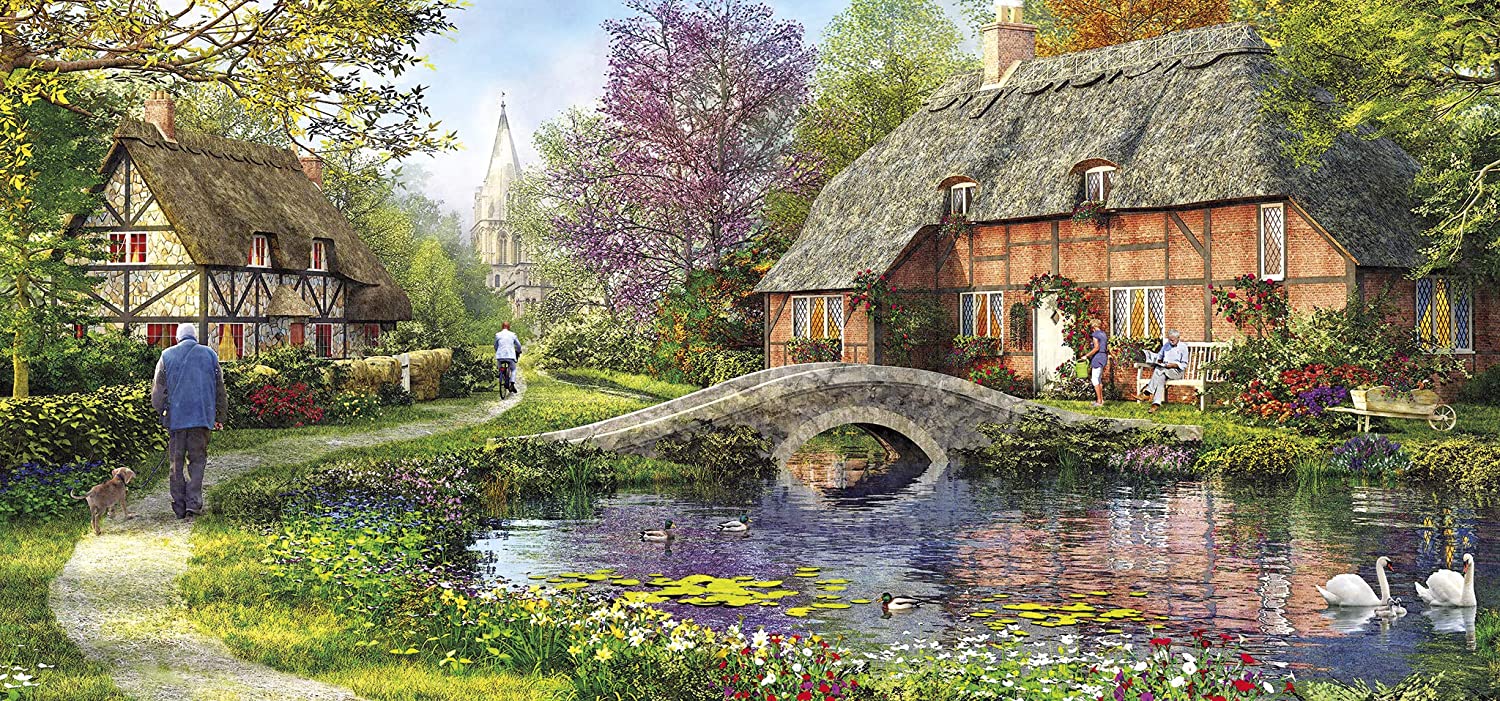 Cottage by the Brook Lakes & Rivers Jigsaw Puzzle
