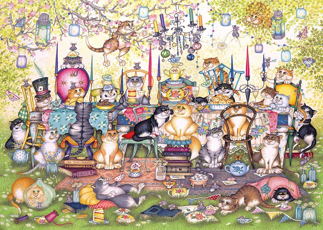 Mad Catter's Tea Party Cats Jigsaw Puzzle