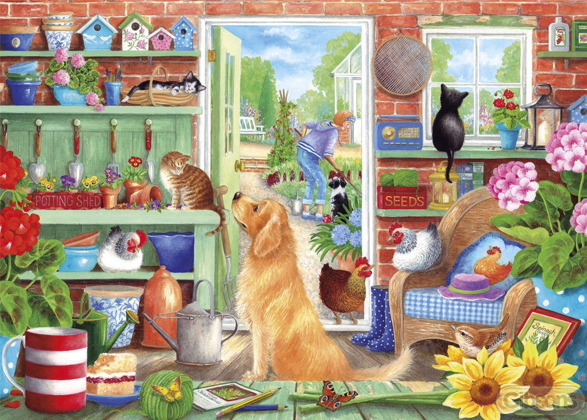 The Potting Bench Cats Jigsaw Puzzle