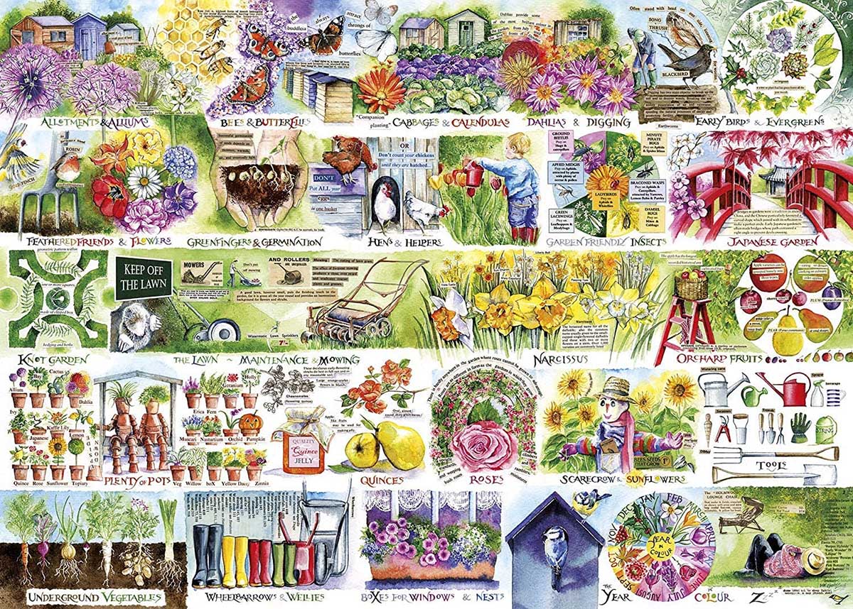 Wheelbarrows & Wellies Flower & Garden Jigsaw Puzzle