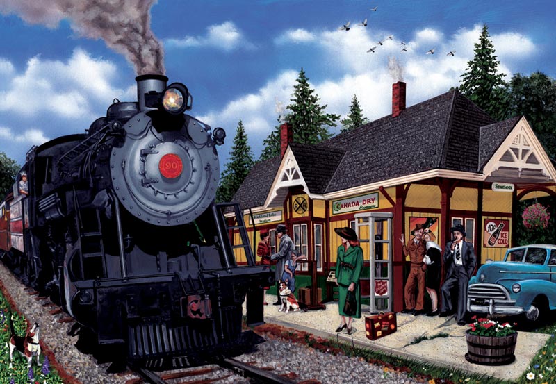 Kirkland Lake Station - Scratch and Dent Train Jigsaw Puzzle