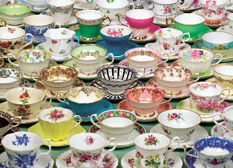 Tea Cups - Scratch and Dent Pattern & Geometric Jigsaw Puzzle