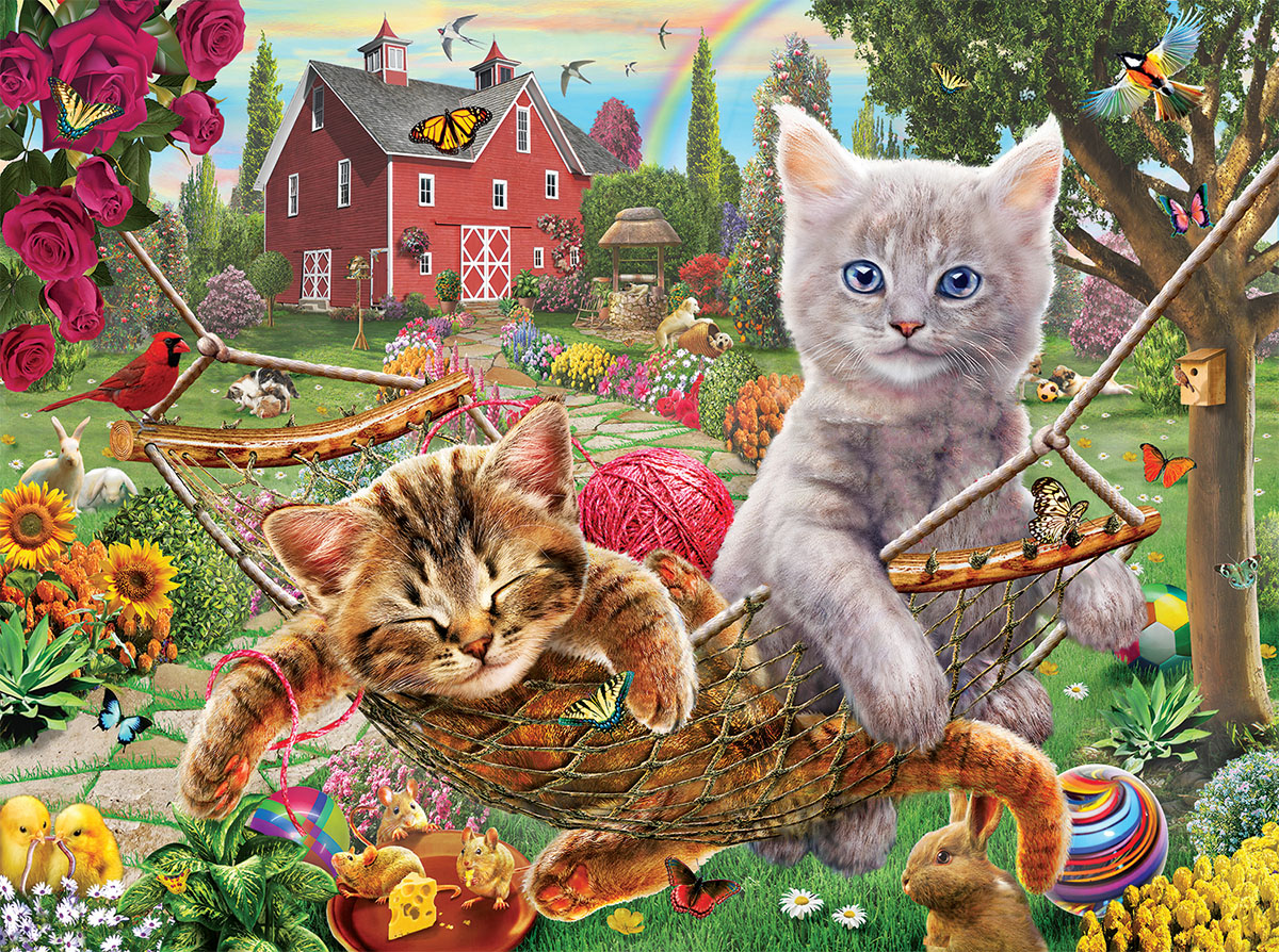 Seventeen Cats Cats Jigsaw Puzzle By Pomegranate
