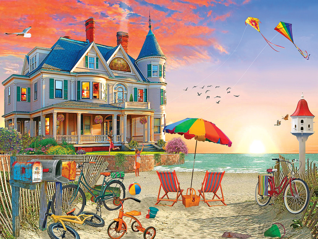 Puzzle Collector 500 - Victorian Beach House - Scratch and Dent Beach & Ocean Jigsaw Puzzle